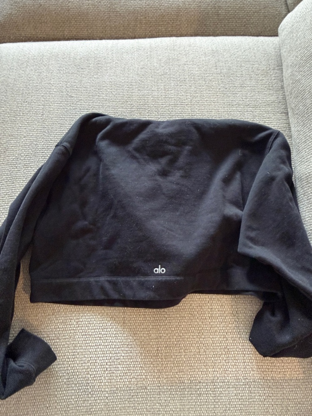 ALO Bae Black Cropped Hoodie - Picture 2 of 4